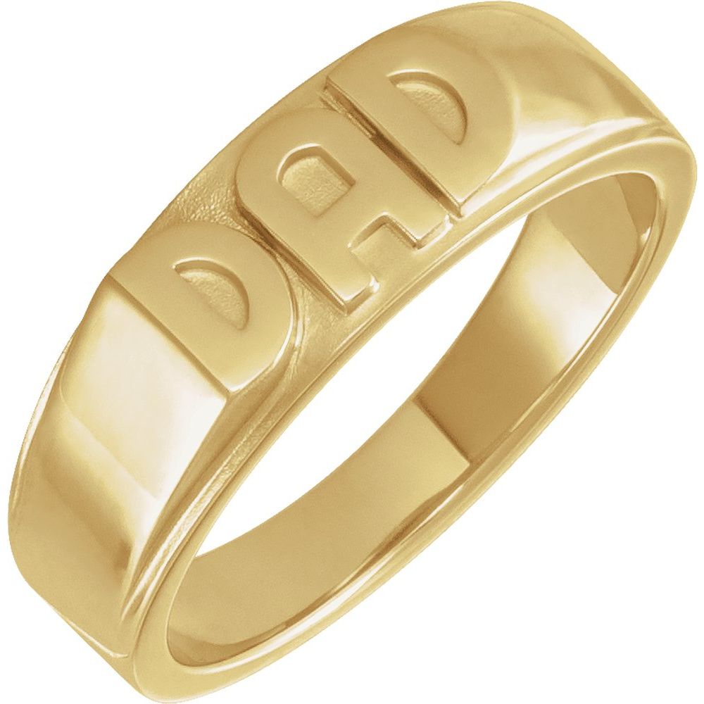 14K Yellow or White Dad Ring