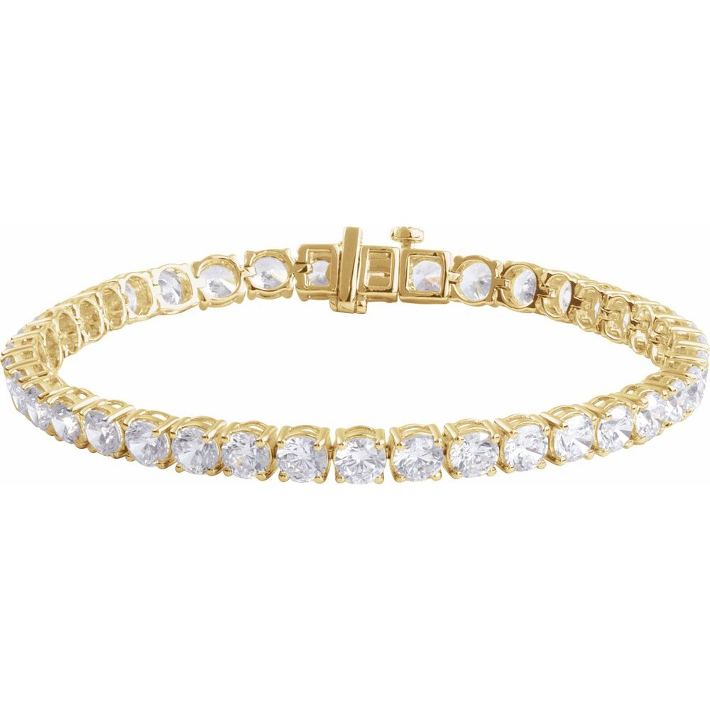 14K Yellow or White 12 CTW Lab-Grown Diamond Line 7" Bracelet