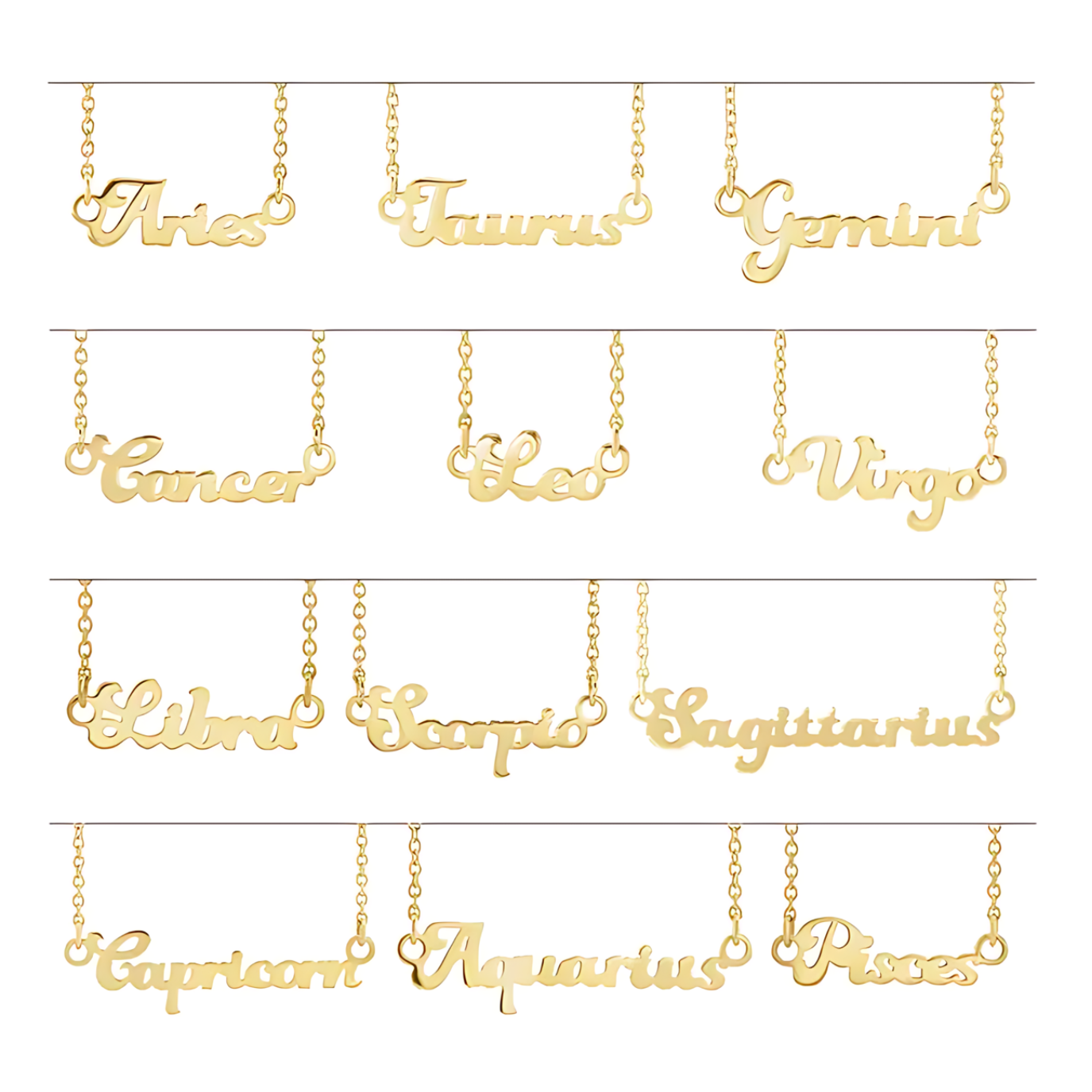 Zodiac Sign 18" Necklace - 14K Yellow or White