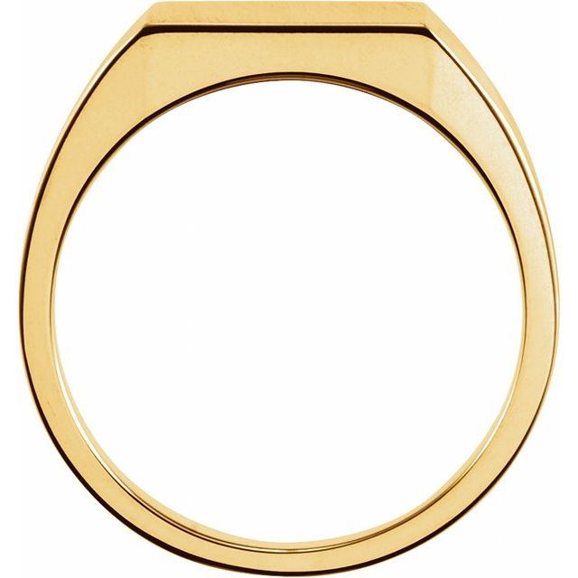 14K White 12 mm Square Signet Ring