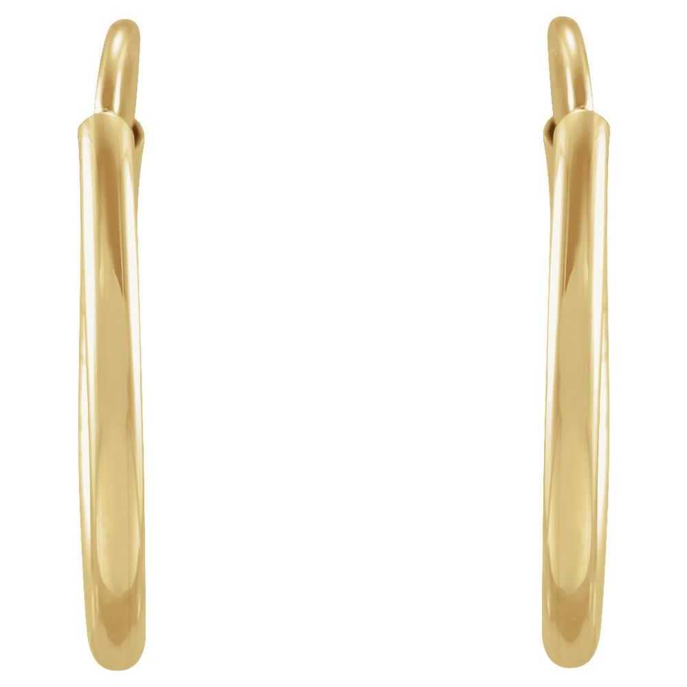 14K Yellow Endless Hoop Earrings - 10 mm