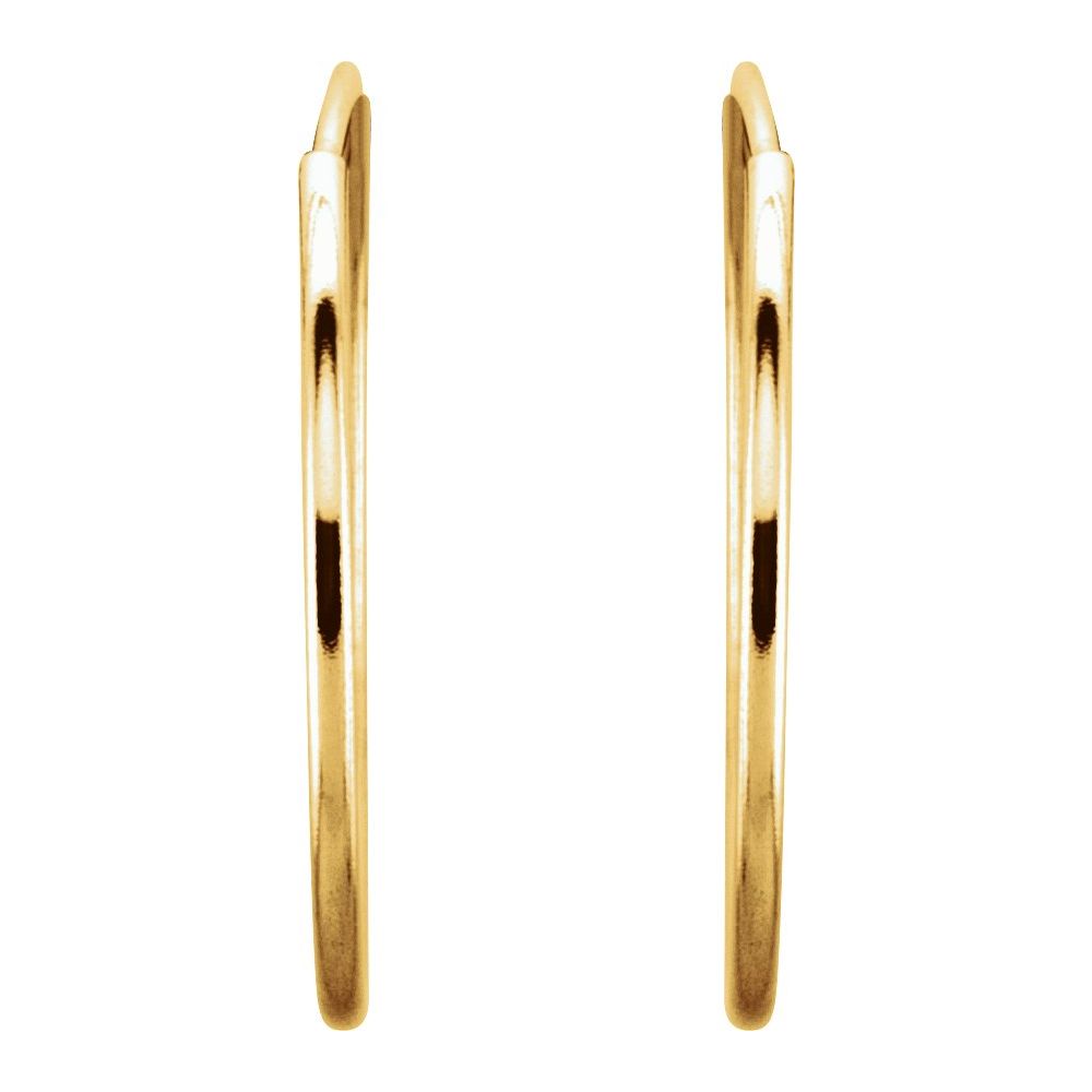 14K Yellow Flexible Endless Tube 20 mm Hoop Earrings