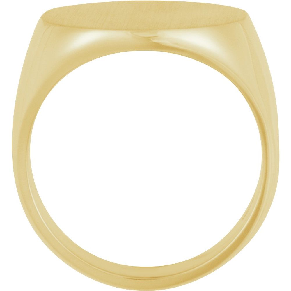 14K Yellow 18 mm Round Signet Ring