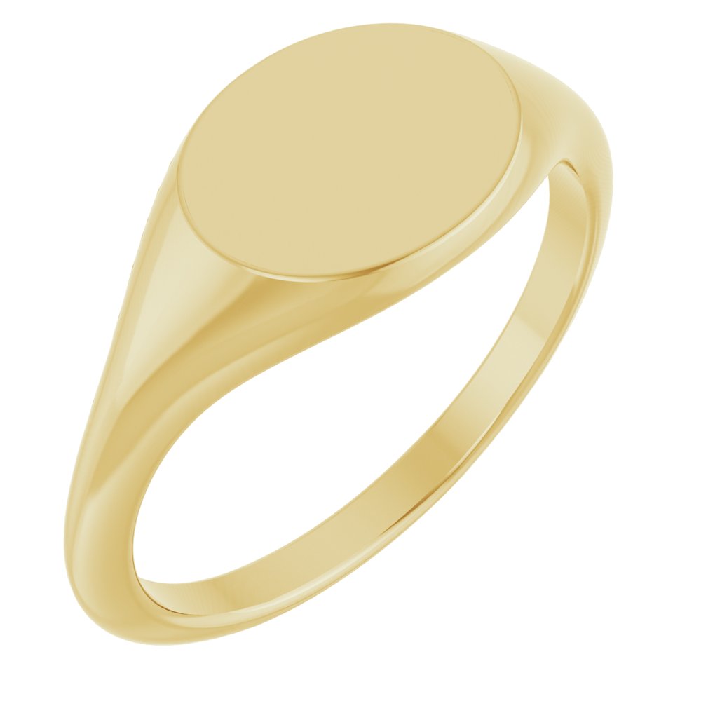 14K Yellow or White Oval Signet Ring