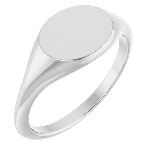 14K Yellow or White Oval Signet Ring