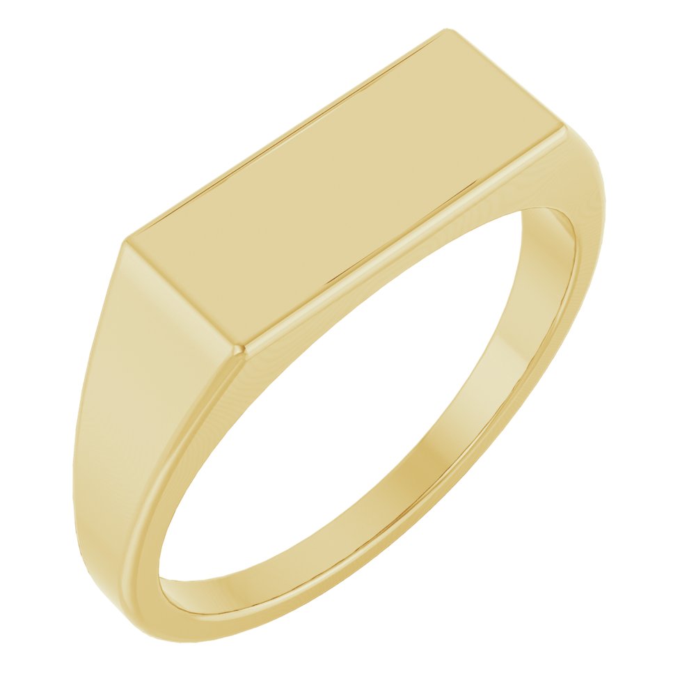 14K Yellow or White 15x7 mm Rectangle Signet Ring