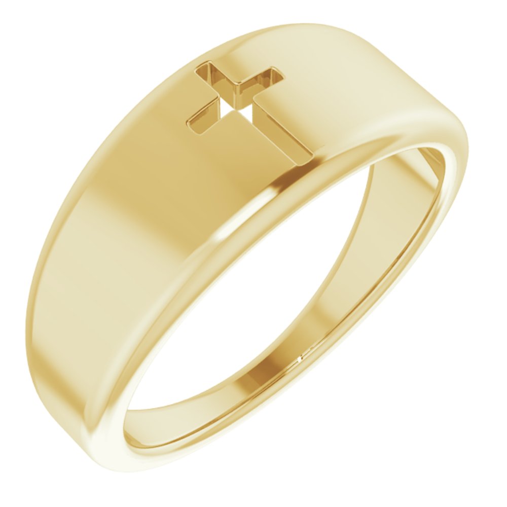 14K Yellow or White Pierced Cross Ring