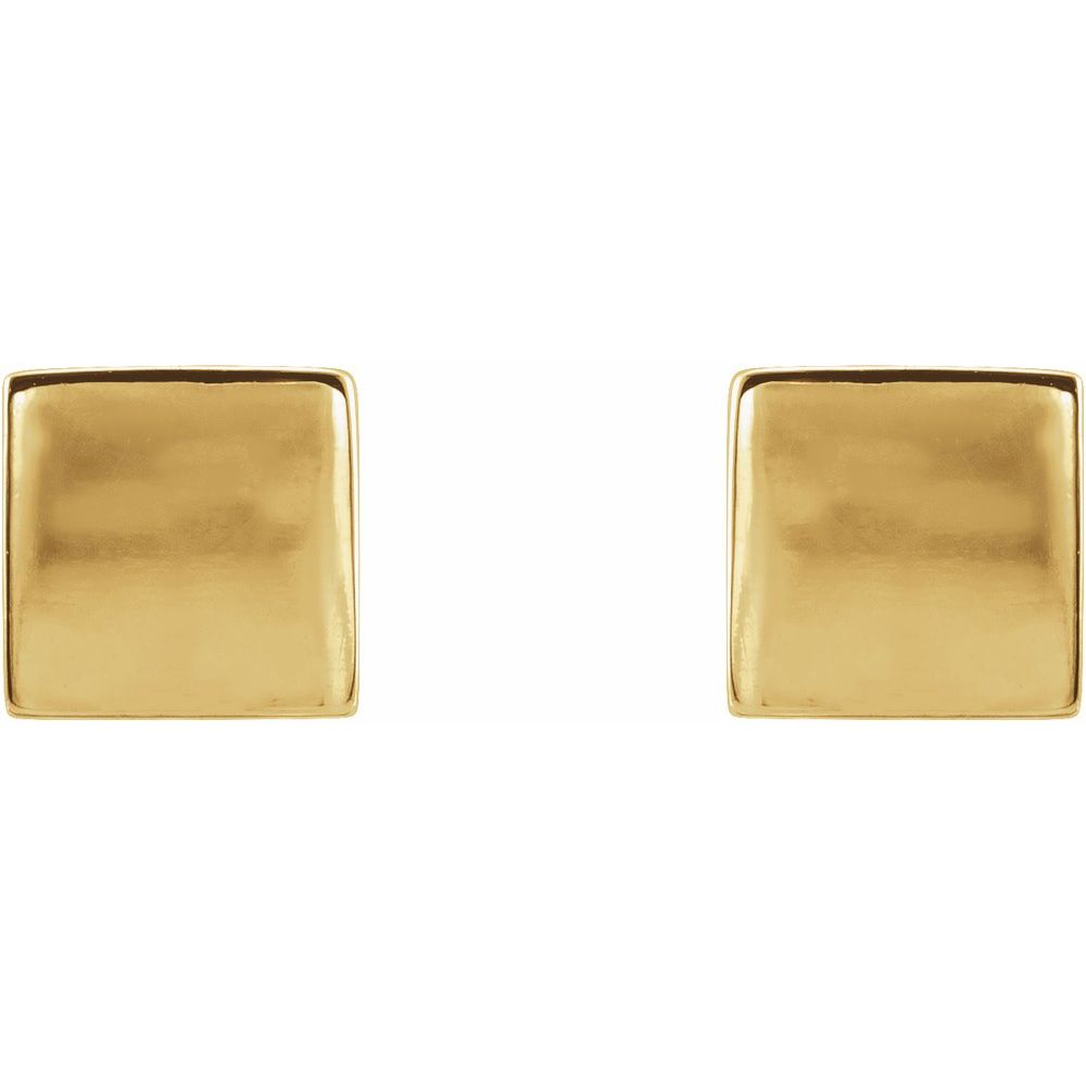 14K Yellow or White Cube Earrings