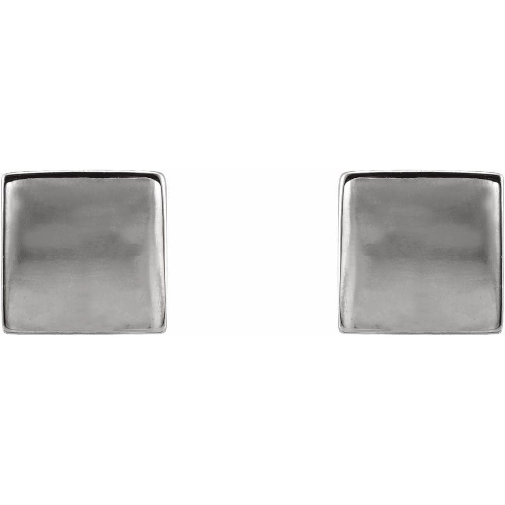 14K Yellow or White Cube Earrings