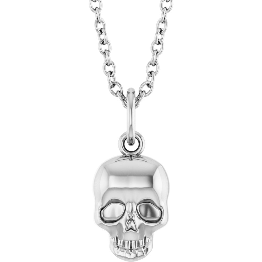 14K Yellow or White Skull 16-18" Necklace