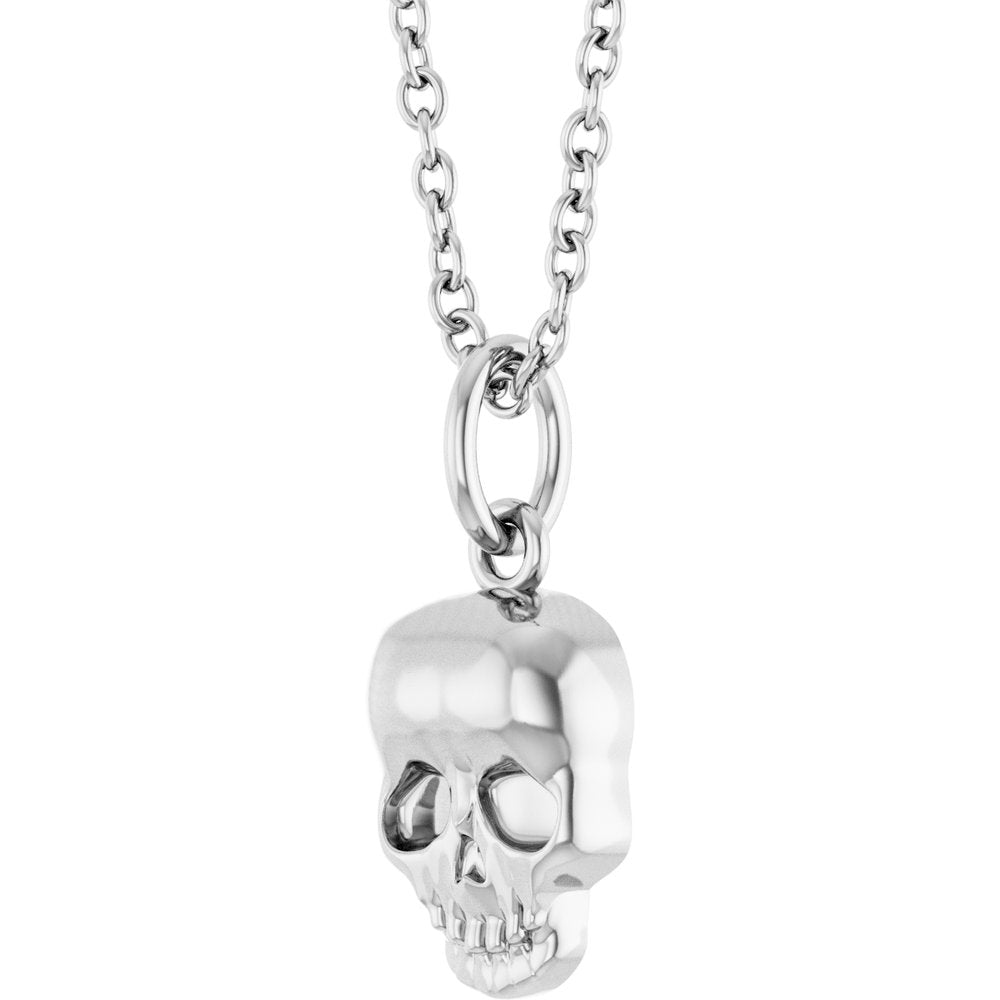 14K Yellow or White Skull 16-18" Necklace