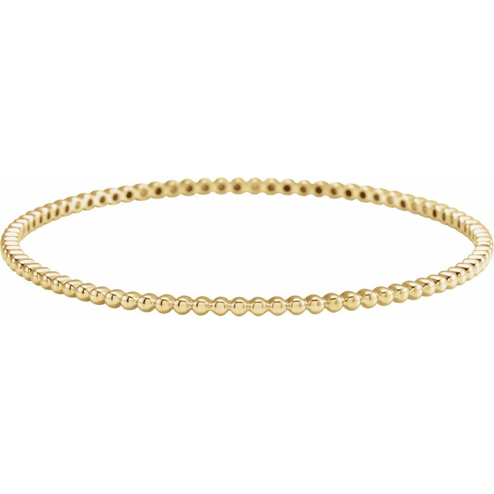 14K Yellow or White Beaded Bangle Bracelet