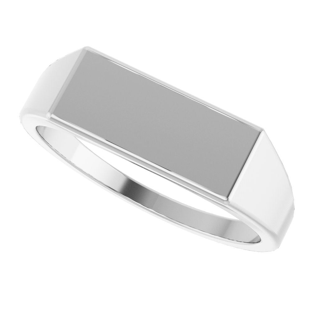 14K Yellow or White 15x7 mm Rectangle Signet Ring