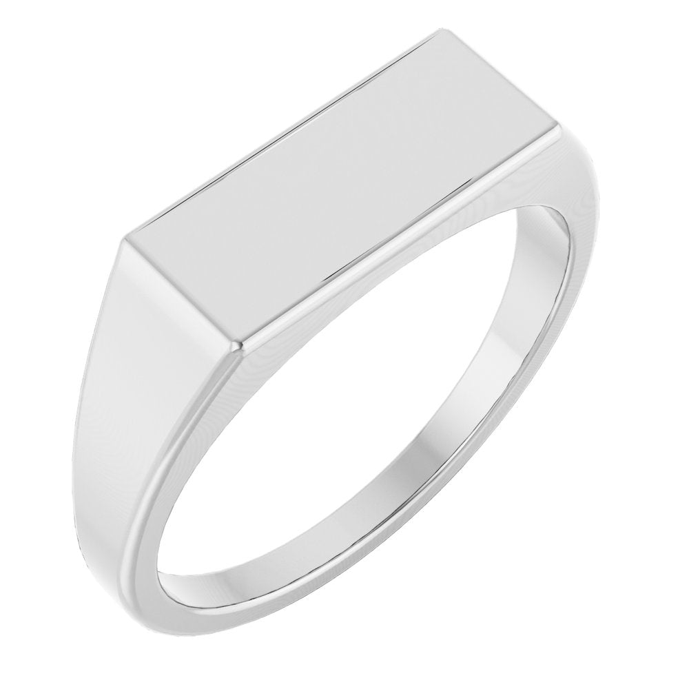 14K Yellow or White 15x7 mm Rectangle Signet Ring