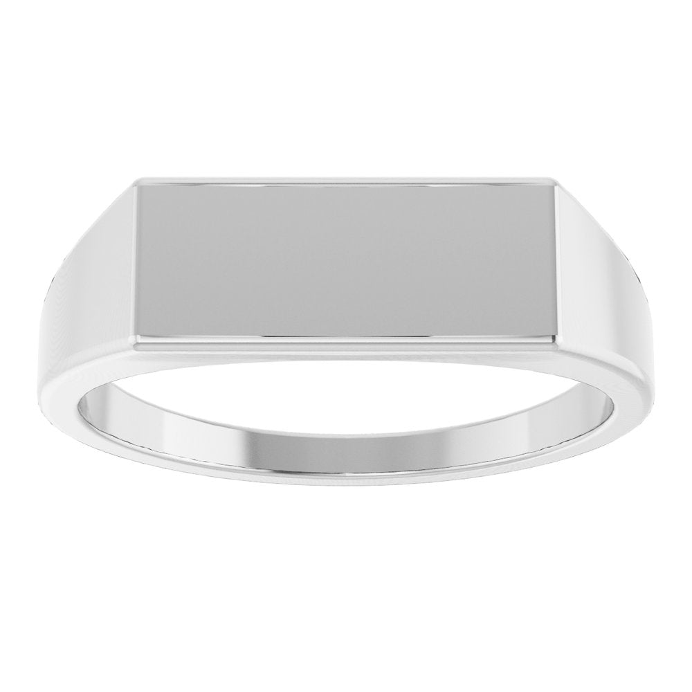 14K Yellow or White 15x7 mm Rectangle Signet Ring