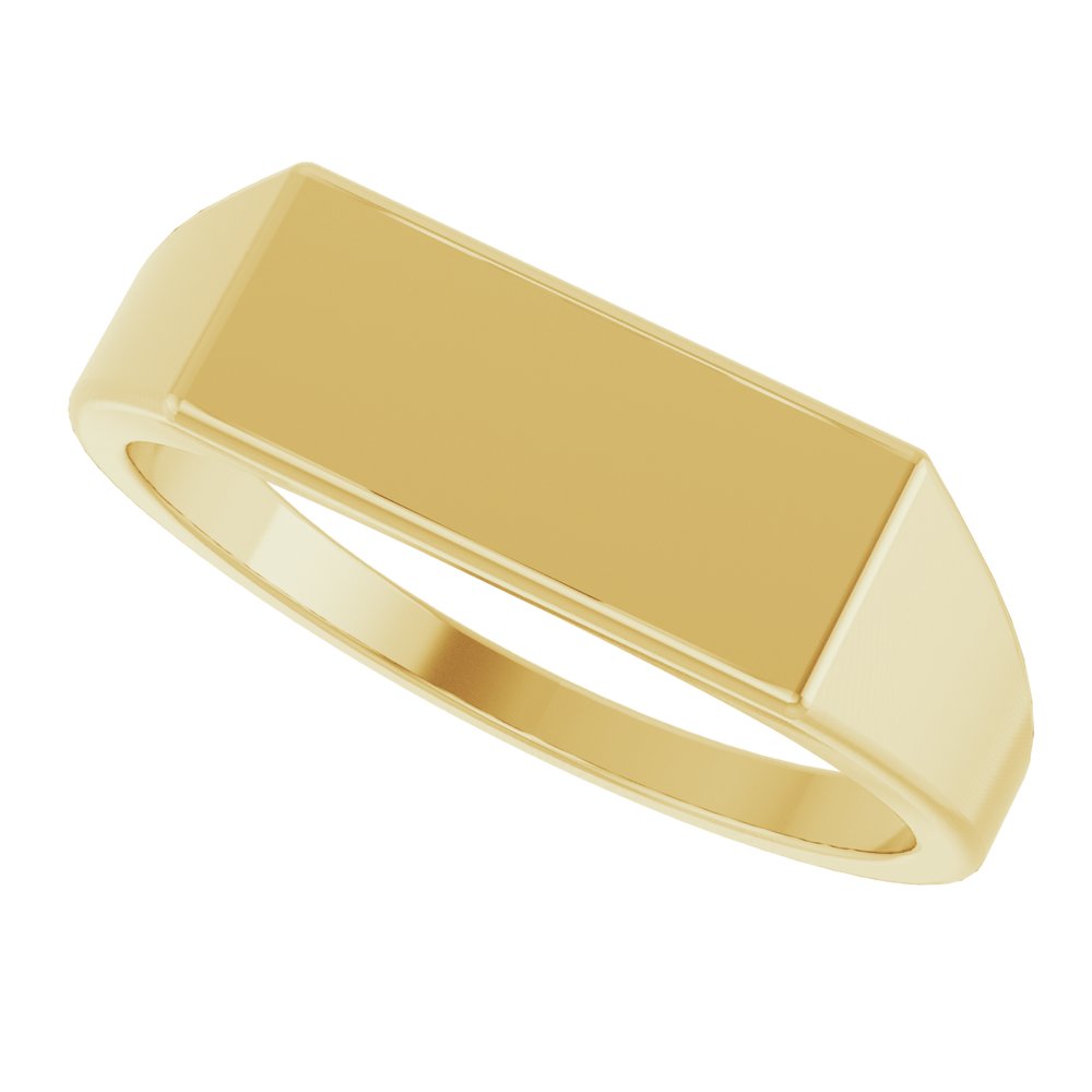 14K Yellow or White 15x7 mm Rectangle Signet Ring