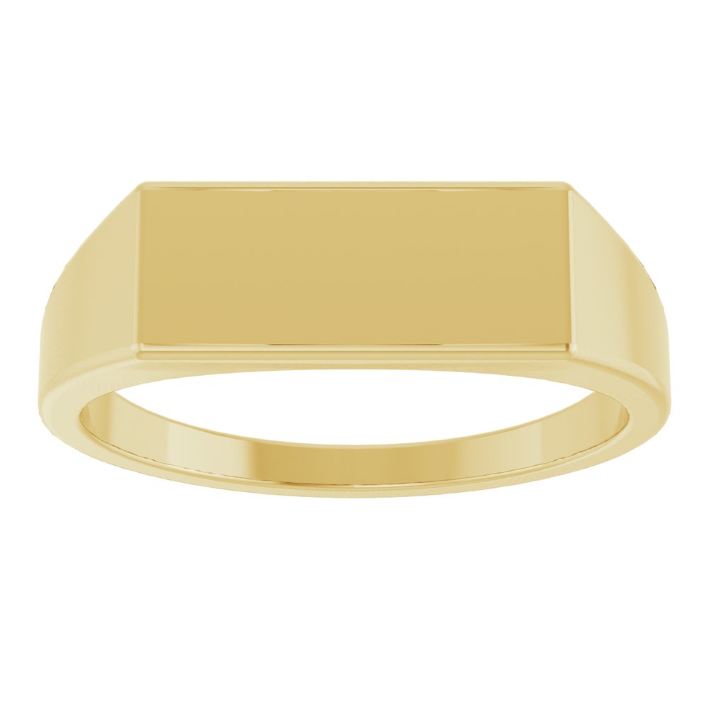 14K Yellow or White 15x7 mm Rectangle Signet Ring