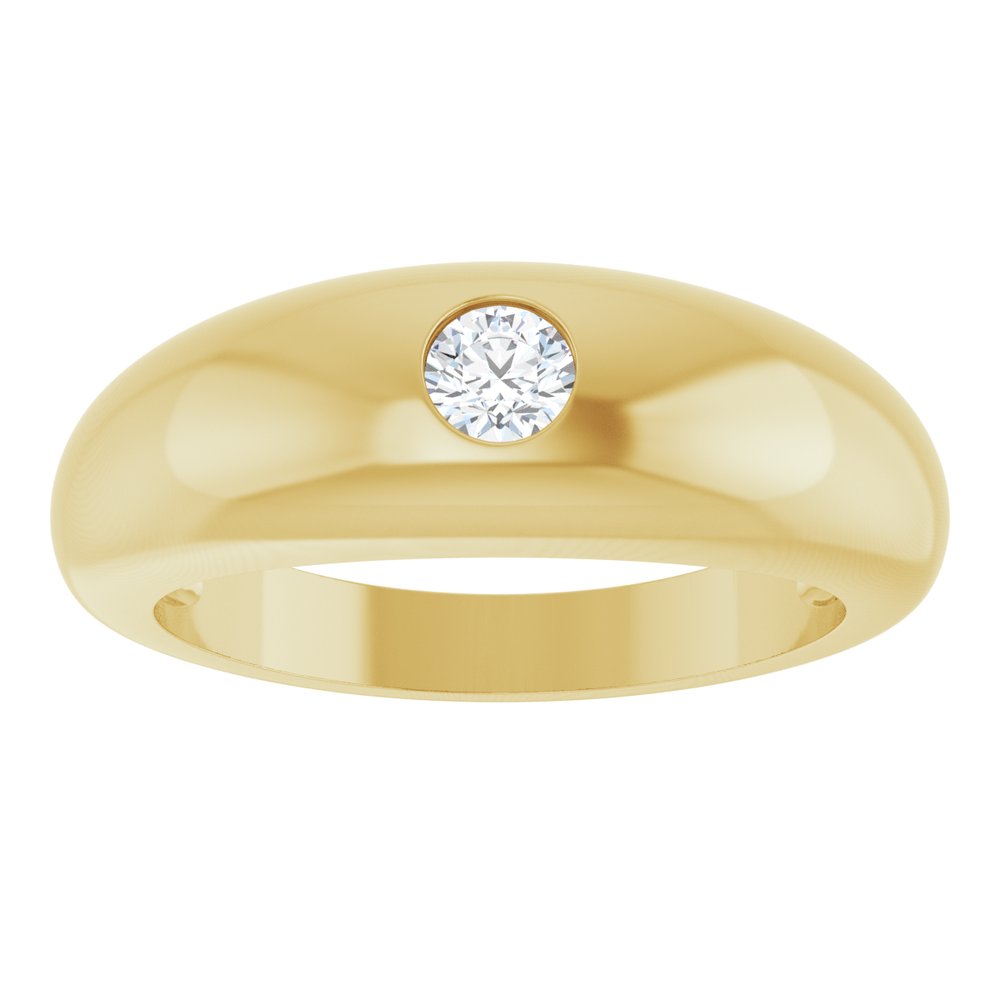 14K Yellow  or White  1/4 CT Natural Diamond Dome Ring