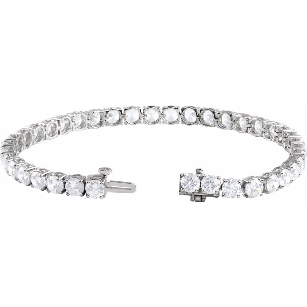 14K Yellow or White 12 CTW Lab-Grown Diamond Line 7" Bracelet