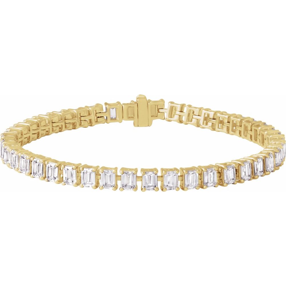 14K Yellow or  White 10 1/2 CTW Lab-Grown Diamond Line 7" Bracelet