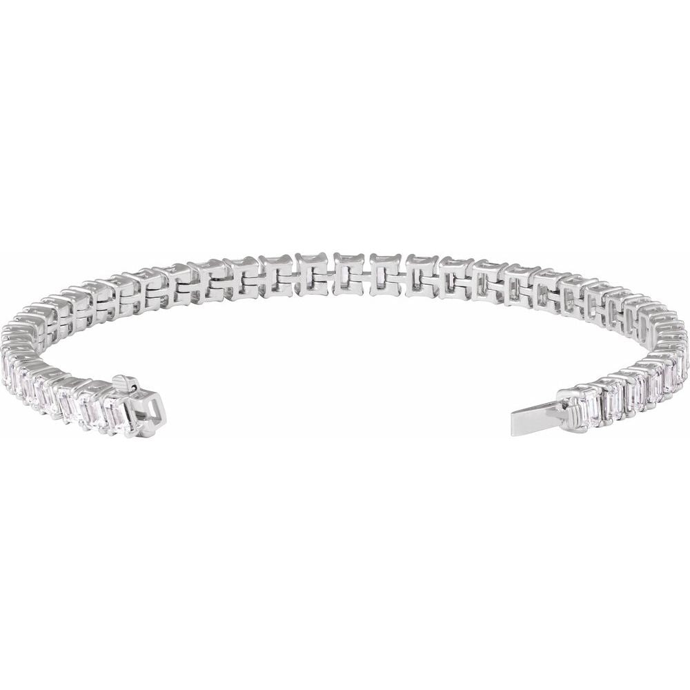 14K Yellow or  White 10 1/2 CTW Lab-Grown Diamond Line 7" Bracelet