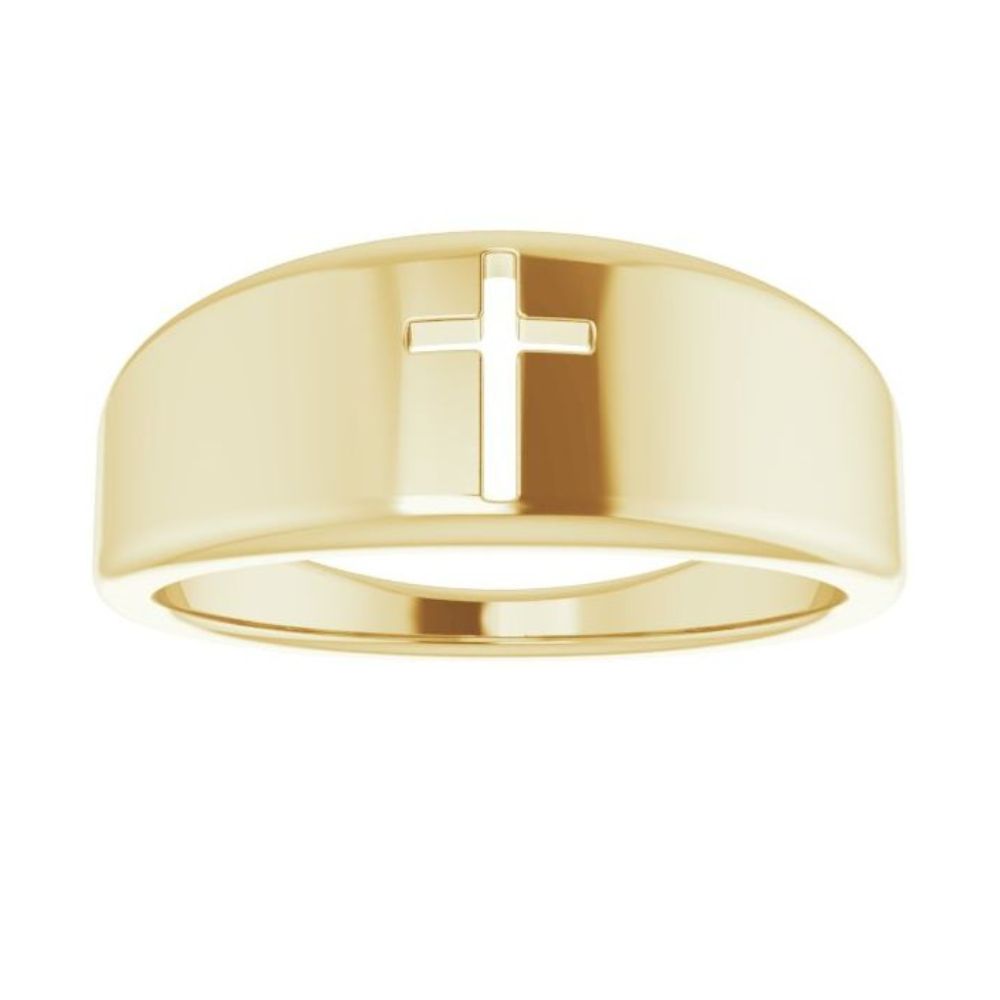 14K Yellow or White Pierced Cross Ring